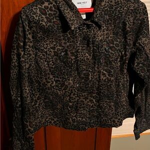 Nine West Leopard Print Jean Jacket - Black and Brown